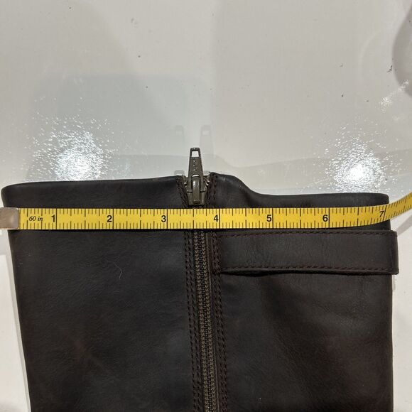 Keen of Scots Brown Nubuck Leather Wedge Riding Boots Buckle Zip Up Women's 8.5 - Picture 6 of 16